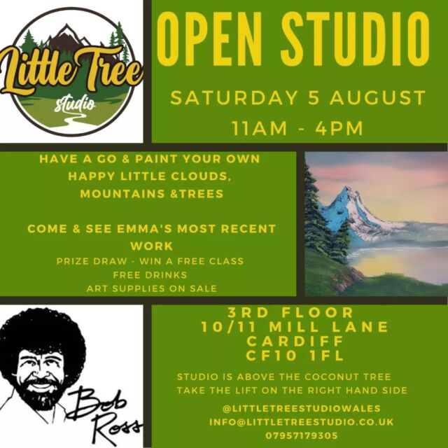 A happy little open studio.

Come on down, in and up to take a look around the studio and even have a go yourself.

Enter a prize draw for a free workshop.

Would be great to see y'all!