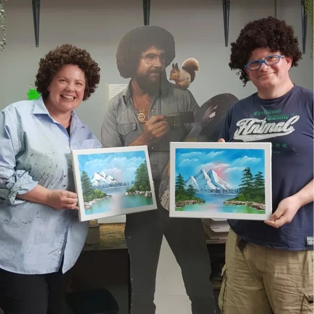 Pleasure to host Victoria and Paul at Little Tree HQ over the weekend. 

Paul is also a Warhammer miniature painter like Mr Little Tree @frogbug100 and it was really wonderful to talk more about the Venn diagram of Bob Ross and #oldhammer..weekend painting retreat to paint Bob Ross inspired dioramas anyone?🎨🌲🖼🏞🏕🌌