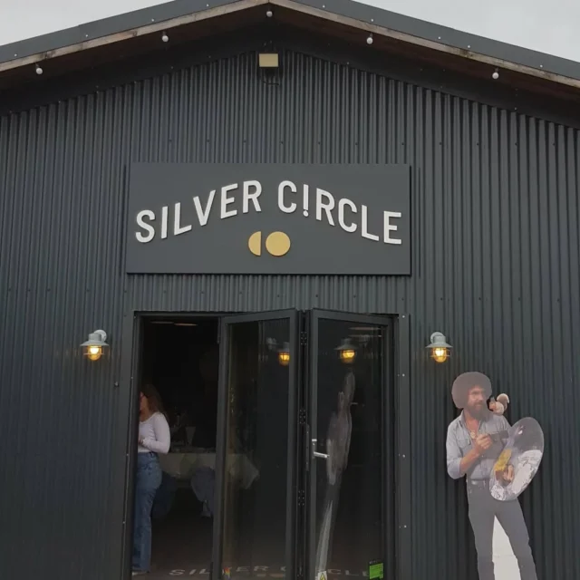 Bob Ross on tour @silvercircledistillery. Paint and sip the Bob Ross way!