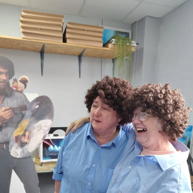 Little Trees's first Sunday sessions kicked off in style today, celebrating 2 birthdays. Look how happy they are with the wigs! 
So much fun to hang with long time Bob fans and get our paint on. especially when things are a little more chilled and the car park's less busy! 

And I finally have some signage for the building! 
#progressyo!

You should start seeing more Sunday sessions scheduled at both Cardiff and Llandeilo for those that find clearing their Saturday schedule impossible.

Holla if you're interested in sessions on any weekdays or evenings too.  It's been Saturday 11am to 2pm for since forever so it might be due a bit of a refresh? Let me know what works for you.