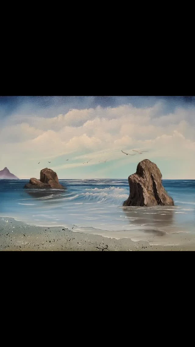 I've been practicing a new painting to add into the mix for classes this Summer...a simple seascape suitable for complete beginners, taken from @nhankins1982 The Joy of Painting Bob Ross unfinished Season 32.

Say hello to Pacific Coastline🌊🛘⛱️

Available to book now via the website (link in bio)

I will endeavour to ask Chonkles to take his personal hygiene regimen somewhere else when we have visitors!

Come and get your paint on at either Cardiff or Llandeilo this summer.