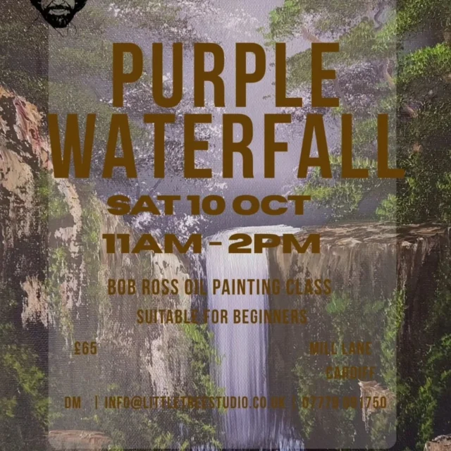Come and join me for this Purple Waterfall on Saturday in Cardiff.💜

Limited spaces available 

Suitable for complete beginners or those wanting to try something a little different to those classic mountains!  I'm loving waterfalls at the moment!

DM or call 07779091750 to book your space.

Happy painting y'all 🎨👊🏼
