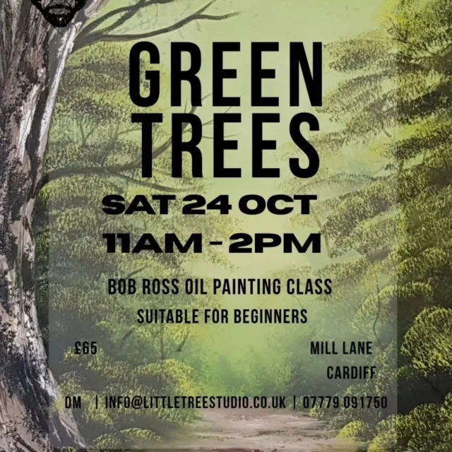 🎨🌲Escape the screens and doom scrolling, slow down and spend a few hours getting your paint on with me!

This beginner friendly Bob Ross oil painting class will guide you step by step through this lush green scene.

No experience needed.

Limited places available, DM me to book your spot.